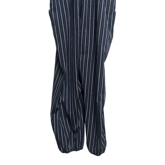 Dress Forum Women L Jumpsuit Navy Striped Casual Romper Dressy Comfy Boho Preppy - Picture 3 of 7